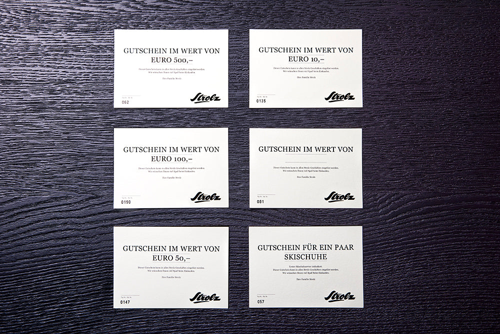 Strolz Geschenkegutschein (per Post)